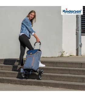 Chariot Andersen monte escalier Scala Shopper Famke bleu
